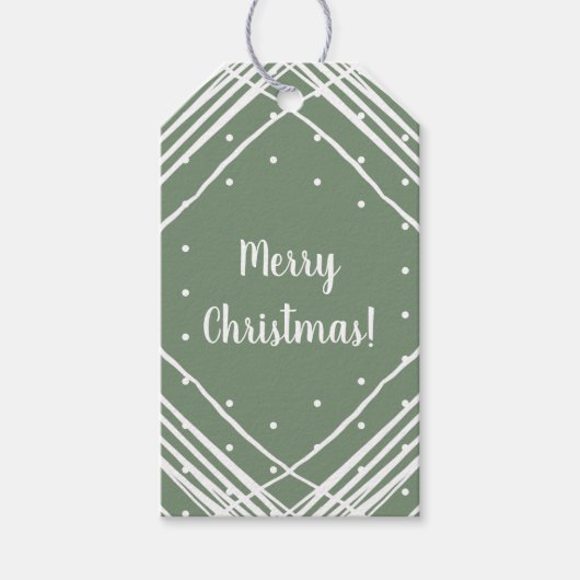 Christmas Sage Green Vrolijk Kerstfeest Cadeaulabel (Voorkant)