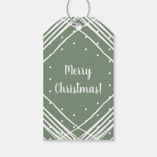 Christmas Sage Green Vrolijk Kerstfeest Cadeaulabel (Achterkant)