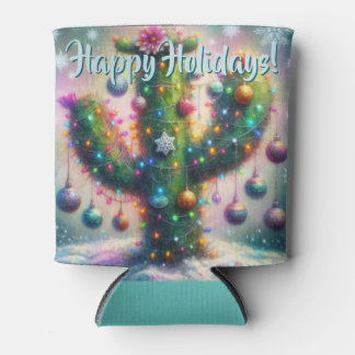 Christmas Saguaro Cactus Whimsical Desert Holiday Blikjeskoeler