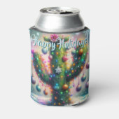 Christmas Saguaro Cactus Whimsical Desert Holiday Blikjeskoeler (Blikje Achterkant)