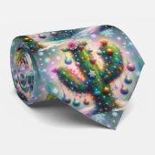 Christmas Saguaro Cactus Whimsical Desert Stropdas (Opgerold)