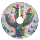 Christmas Saguaro Tree Cactus Whimsical Blauwgroen Kerstboom Rok (Voorkant)