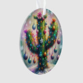 Christmas Saguaro Tree Cactus Whimsical Blauwgroen Ornament (voorkant)