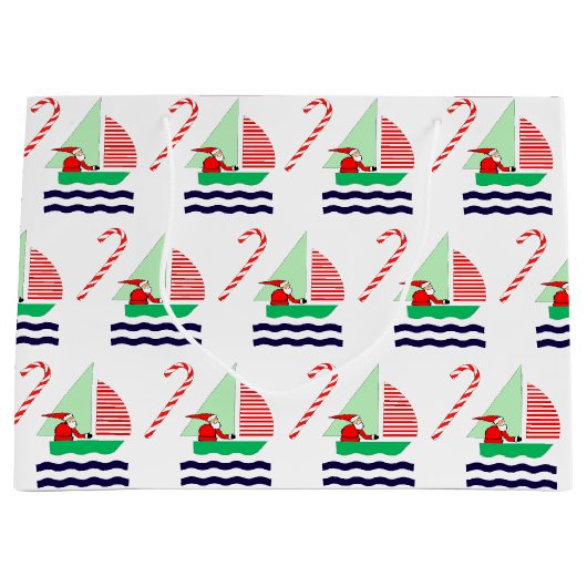 Christmas Sailing Nautical Groot Cadeauzakje (Voorkant)