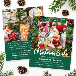 Christmas Sale Shopping Festive Green Business Flyer