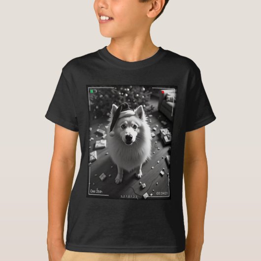 Christmas Samoyed Caught On Camera T-shirt (Voorkant)