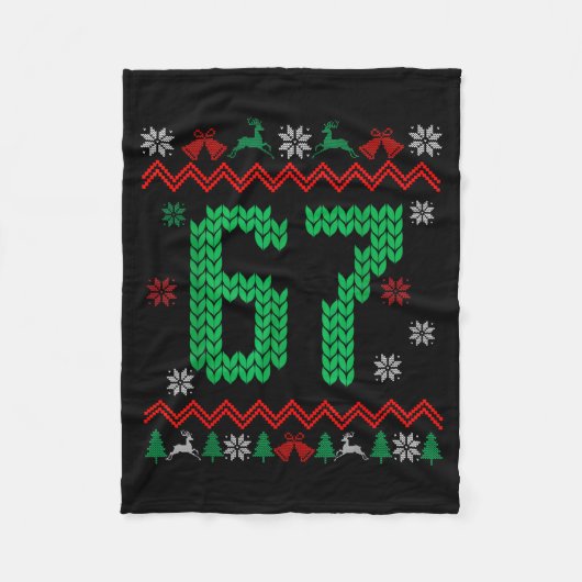Christmas Santa 67 Six Seven Meme Ugly Sweater  Fleece Deken (Voorkant)