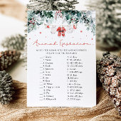 Christmas Santa Animal Gestation Baby shower spel Kaart