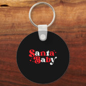 Christmas Santa Baby Cute Modern Tygraphy Script B Sleutelhanger (Voorkant)