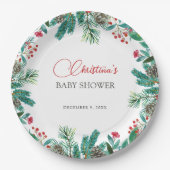 Christmas Santa Baby Genderneutraal Papieren Bordje (Voorkant)