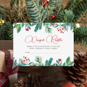 Christmas Santa Baby Geslachtsneutrale luierloep Informatiekaartje