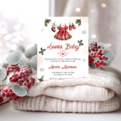 Christmas Santa Baby Holiday Baby Shower Kaart