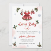 Christmas Santa Baby Holiday Baby Shower Kaart (Voorkant)