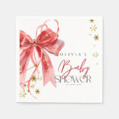 Christmas Santa Baby Red and Gold Baby Shower Servet (Voorkant)