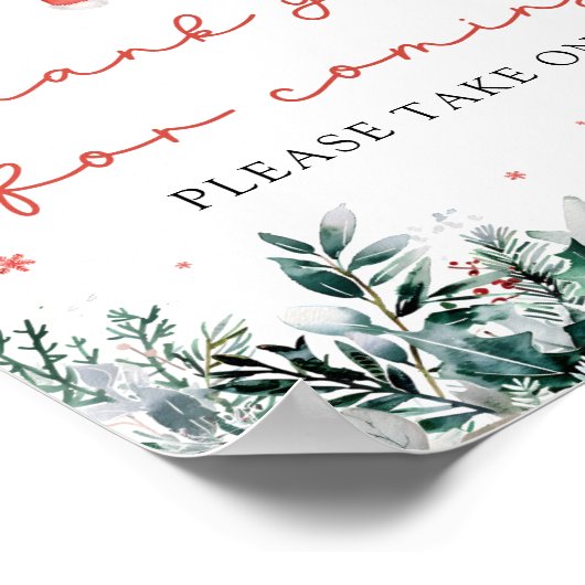 Christmas Santa Baby shower Bedankt voor je komst Poster (Hoek)