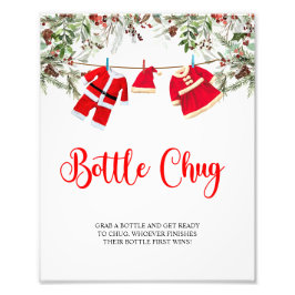 Christmas Santa Baby shower Bottle Chug Sign Foto Afdruk