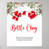 Christmas Santa Baby shower Bottle Chug Sign Poster (Voorkant)
