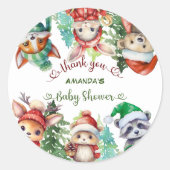 Christmas Santa Baby shower Dank u Ronde Sticker (Voorkant)