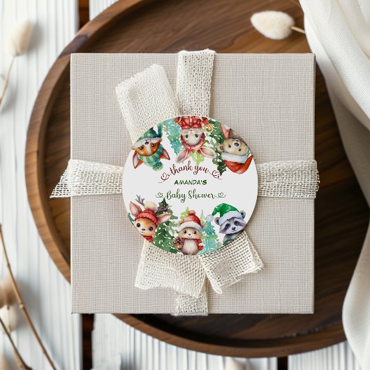 Christmas Santa Baby shower Dank u Ronde Sticker