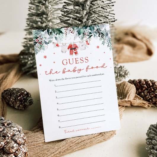 Christmas Santa Baby shower Guess Het eten van de  Kaart