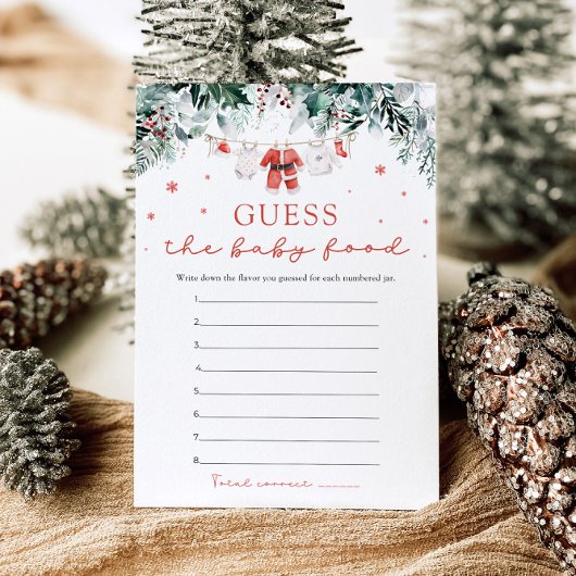 Christmas Santa Baby shower Guess Het eten van de  Kaart