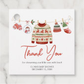 Christmas Santa Baby Shower Square Bedankjes Labels (Voorkant)