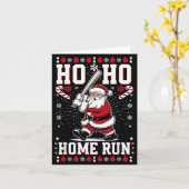 Christmas Santa Baseball Home Run Ho Ho Home Run , Kaart (Gele Bloem)
