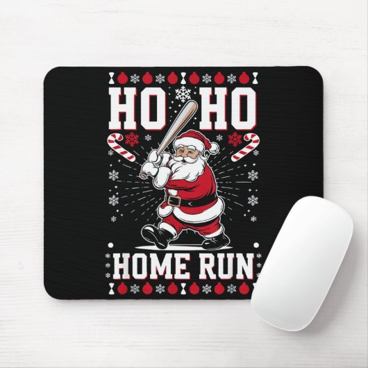 Christmas Santa Baseball Home Run Ho Ho Home Run , Muismat (Met muis)