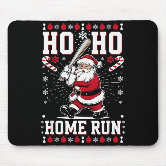 Christmas Santa Baseball Home Run Ho Ho Home Run , Muismat (Voorkant)