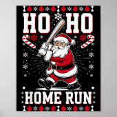 Christmas Santa Baseball Home Run Ho Ho Home Run , Poster (Voorkant)