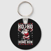 Christmas Santa Baseball Home Run Ho Ho Home Run , Sleutelhanger (Voorkant)