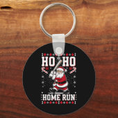 Christmas Santa Baseball Home Run Ho Ho Home Run , Sleutelhanger (Voorkant)