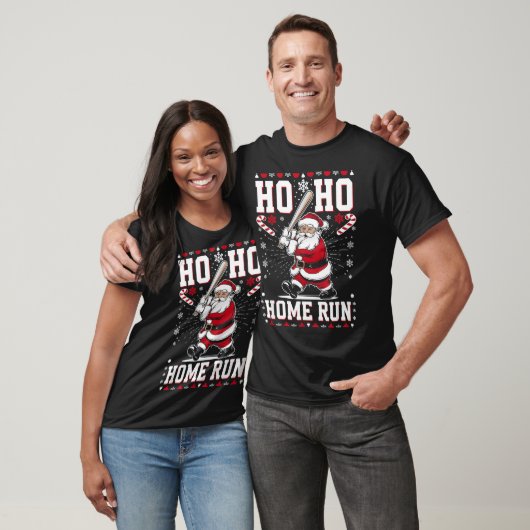 Christmas Santa Baseball Home Run Ho Ho Home Run , T-shirt (Unisex)