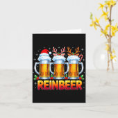 Christmas Santa Beer Lovers Funny Drinking Trend N Kaart (Gele Bloem)