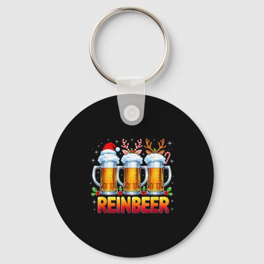 Christmas Santa Beer Lovers Funny Drinking Trend N Sleutelhanger (Voorkant)