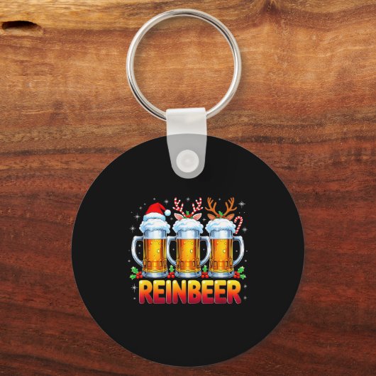 Christmas Santa Beer Lovers Funny Drinking Trend N Sleutelhanger (Voorkant)