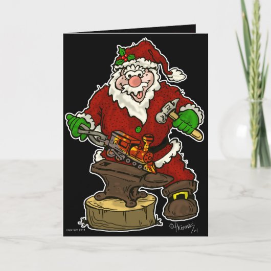 Christmas Santa Blacksmith Feestdagen Kaart (Voorkant)