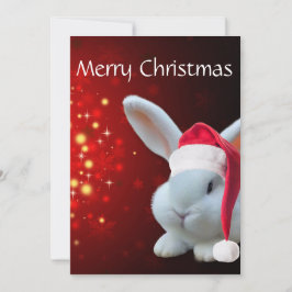 Christmas Santa Bunny Flat Holiday Kaart