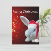 Christmas Santa Bunny Flat Holiday Kaart (Staand voorkant)