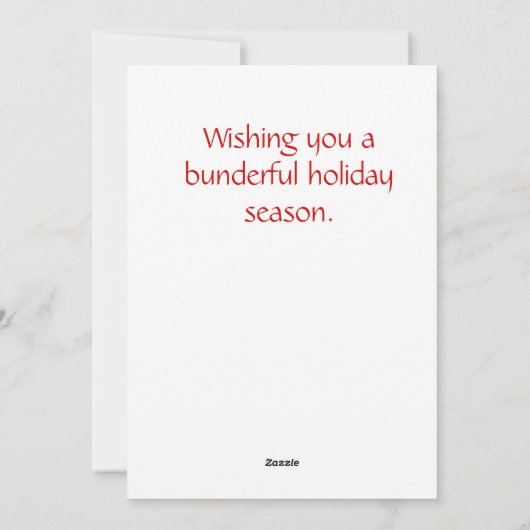 Christmas Santa Bunny Flat Holiday Kaart (Achterkant)