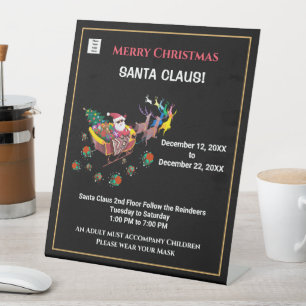 Christmas Santa Business Company Accessoire Reclamebord Met Voetstuk