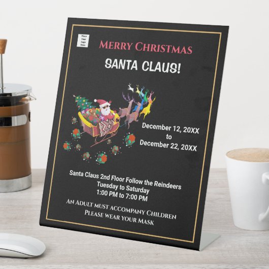 Christmas Santa Business Company Accessoire Reclamebord Met Voetstuk (Insitu)