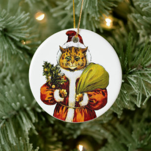 Christmas Santa Cat door Louis Wain · Ornament