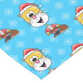 Christmas Santa Cat Pattern Korte Tafelloper (Hoek)