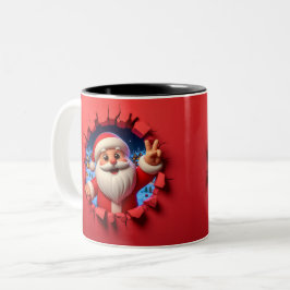 Christmas Santa Claus 3D Mugs Merry Christmas Mug Tweekleurige Koffiemok