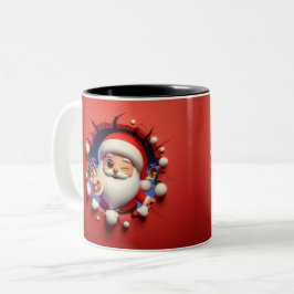 Christmas Santa Claus 3D Mugs Merry Christmas Mug Tweekleurige Koffiemok