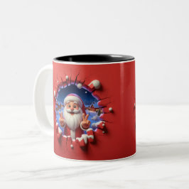 Christmas Santa Claus 3D Mugs Merry Christmas Mug Tweekleurige Koffiemok