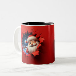 Christmas Santa Claus 3D Mugs Merry Christmas Mug Tweekleurige Koffiemok