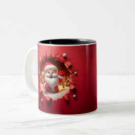 Christmas Santa Claus 3D Mugs Merry Christmas Mug Tweekleurige Koffiemok