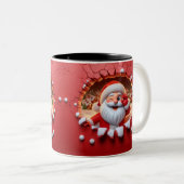 Christmas Santa Claus 3D Mugs Merry Christmas Mug Tweekleurige Koffiemok (Voorkant rechts)